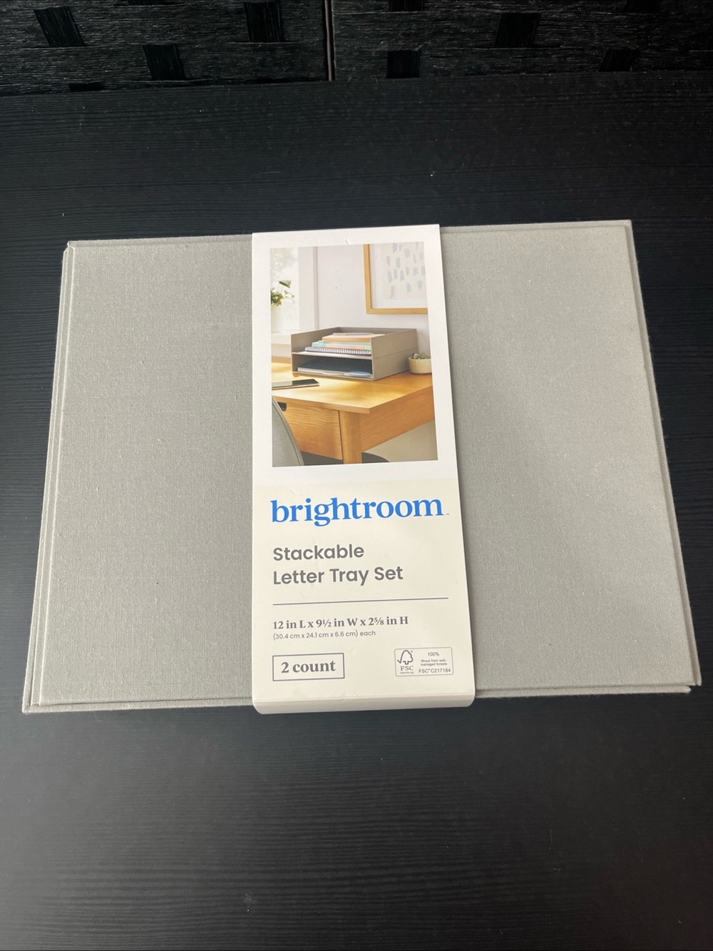 brightroom Stackable Letter Tray Set - Light Gray (2 Pack)